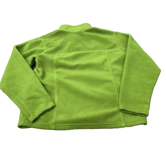 Vintage L.L.Bean Men's Green Fleece 1/4 Button Snap Pullover Sweater Size Large - Picture 2 of 12